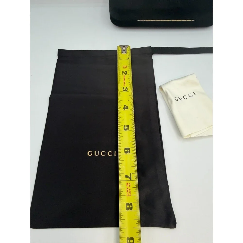 Gucci Velvet Eyeglasses Sunglasses Case w/ Pouch & Cloth Authentic Black Set
